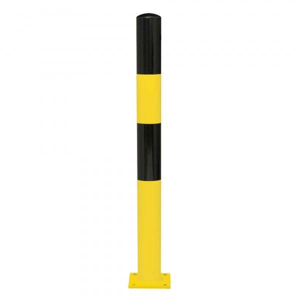 TRAFFIC-LINE Barrier Post | Heavy-Duty Steel Demarcation Bollard | Black Yellow | Surface Fix