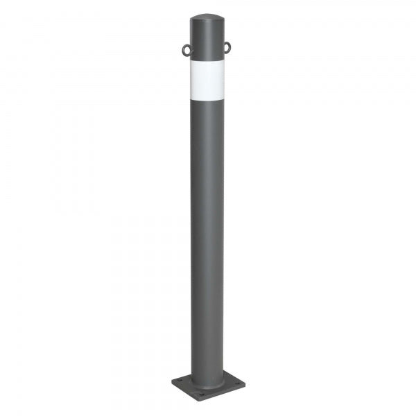 TRAFFIC-LINE Barrier Post | Heavy-Duty Steel Demarcation Bollard | Anthracite Grey | Surface Fix