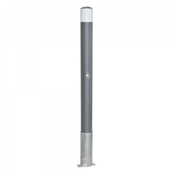 TRAFFIC-LINE Barrier Post | Heavy-Duty Steel Demarcation Bollard | Removable | Concrete In | Anthracite Grey