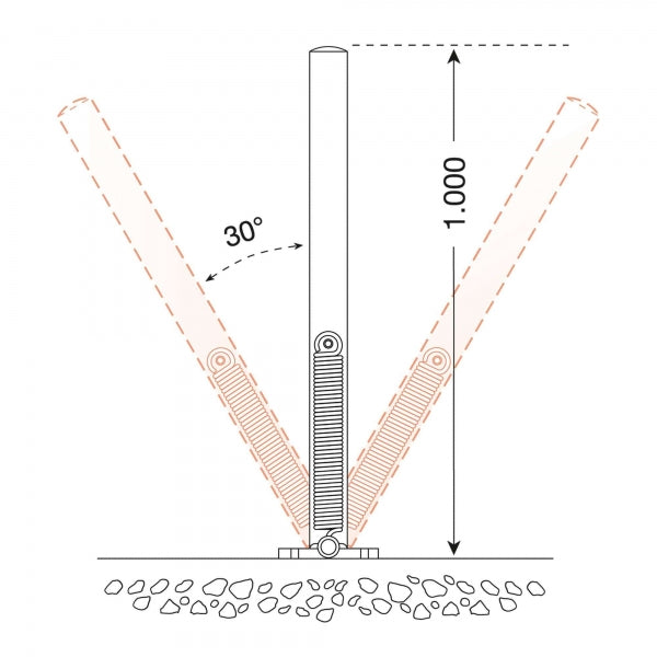 TRAFFIC-LINE Self-Righting Barrier Post | Impact-Absorbing Steel Demarcation Bollard | Surface Fix