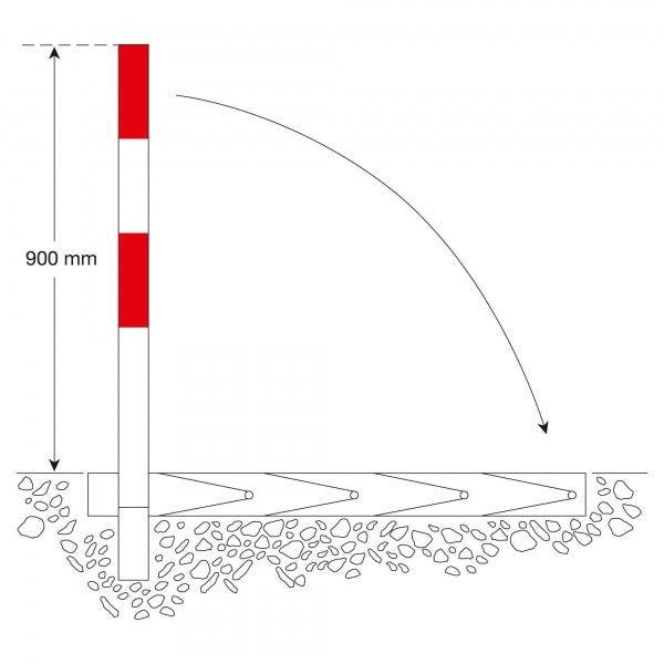 COMMANDER-PLUS Drop-Down Post | Flush-Fitting Steel Parking Barrier