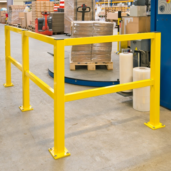 BLACK BULL MD Impact Protection Railing System | Medium-Duty Steel Modular Barrier - Outdoor