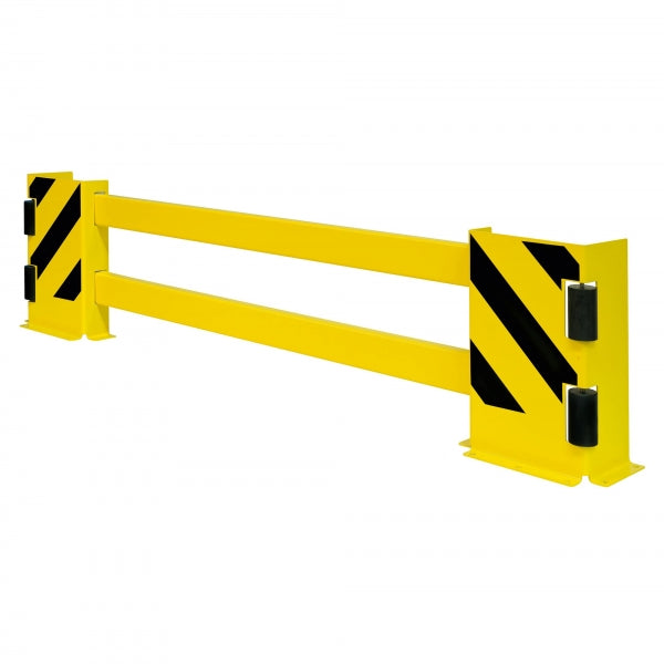 BLACK BULL Racking End Frame Protectors Type C | Hybrid Steel & Plastic Pallet Rack Guard