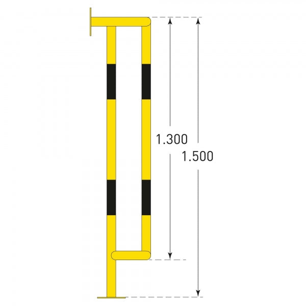 TRAFFIC-LINE Vertical Pipe Protectors Wall Mounted | Steel Pipe Protection Guards