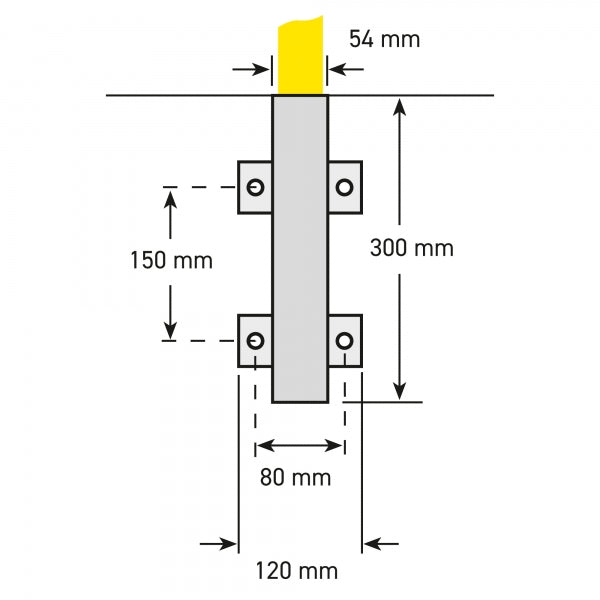 Wall socket for Removable type - Hot Dip Galavanised