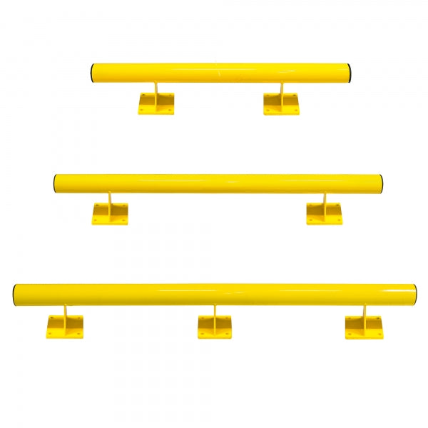 BLACK BULL Raised Collision Bars | Steel Traffic Separation & Protection System - Yellow