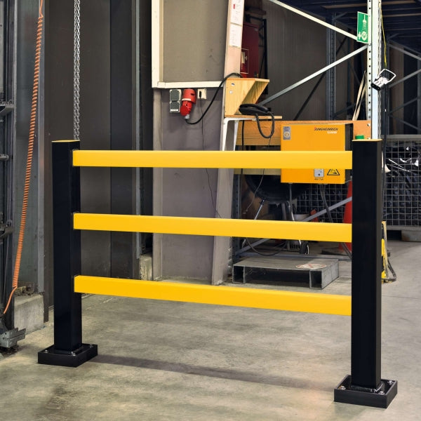 BLACK BULL Protection Barrier - Individual HYBRID | Standalone Steel & Plastic Barrier | Indoor Use