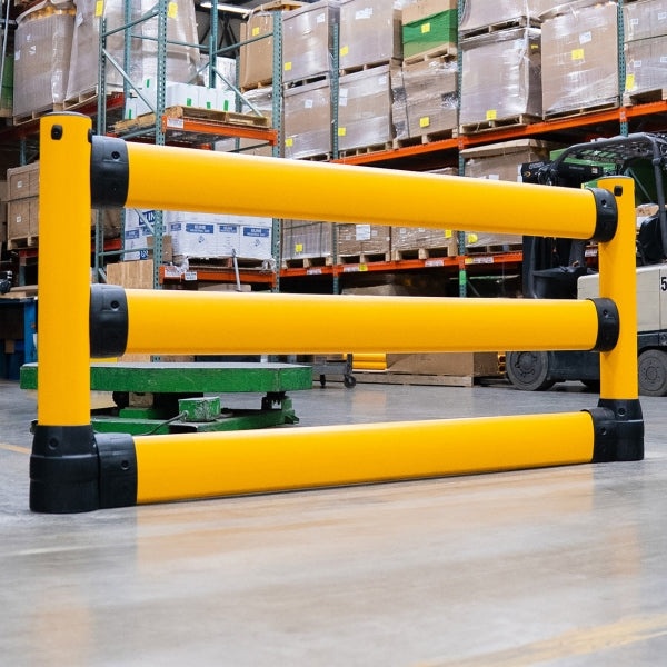 BLACK BULL FLEX+ Impact Protection Railing L-Line with Under-run Guard | Flexible Polymer Barrier