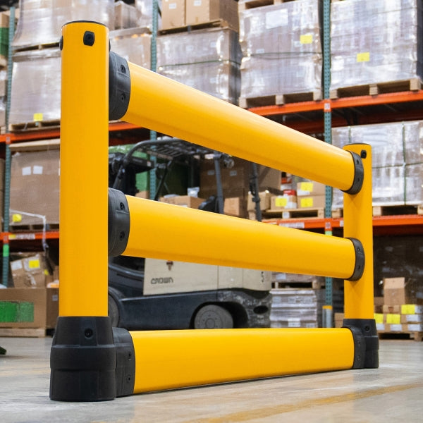 BLACK BULL FLEX+ Impact Protection Railing L-Line with Under-run Guard | Flexible Polymer Barrier