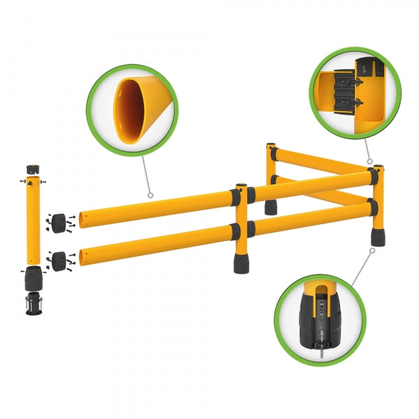 BLACK BULL FLEX+ Impact Protection Railing L-Line | Flexible Polymer Barrier