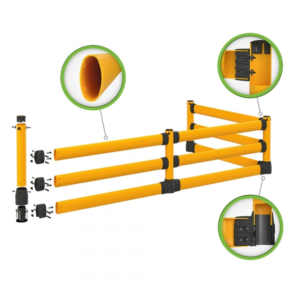 BLACK BULL FLEX+ Impact Protection Railing L-Line with Under-run Guard | Flexible Polymer Barrier