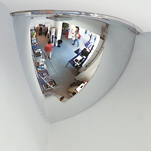 PANORAMIC 90° Observation Mirror | Frameless Acrylic Quarter-Dome Security Mirror
