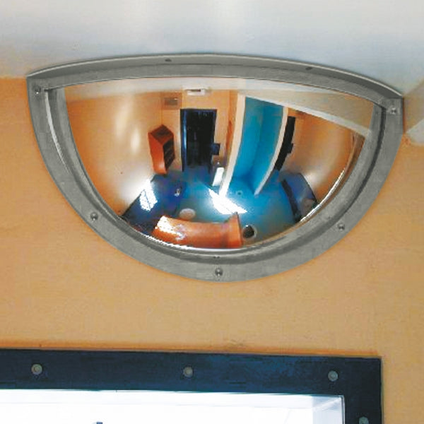 Panoramic 180 Insitutional Grade Mirror  | Anti-Vandal Stainless Steel Security Mirror