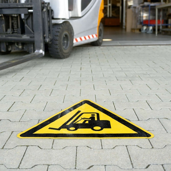 PROline Tape Warning Sign "Forklift" | Self-Adhesive Triangular Floor Marker