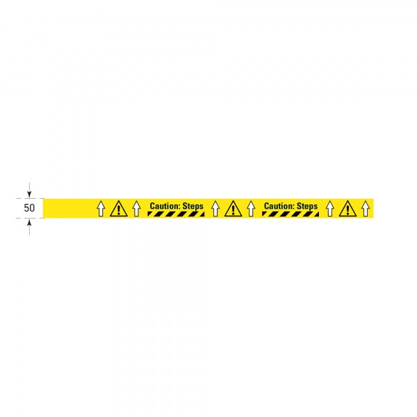 PROline Tape "Caution: Steps" | 5-Metre Self-Adhesive Hazard Strip