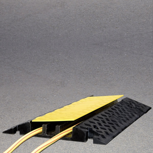 TRAFFIC-LINE Cable/Hose Protection Ramps – Large | Heavy-Duty Multi-Channel Protector