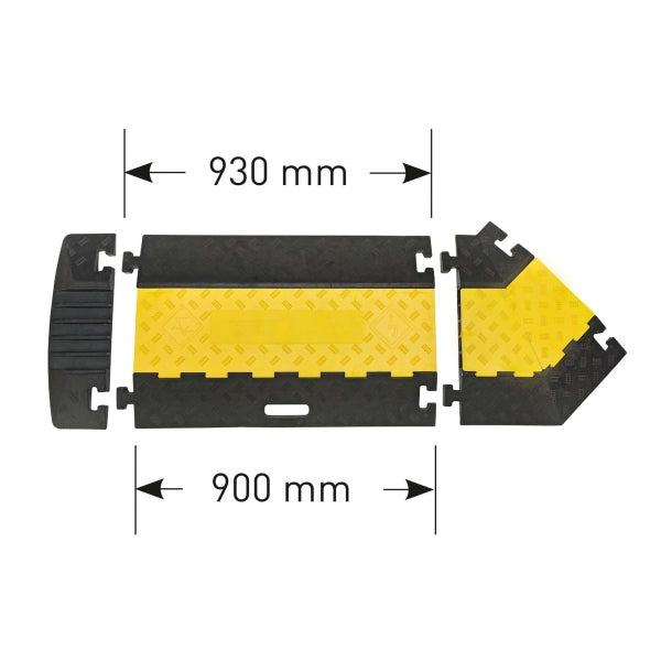 TRAFFIC-LINE Cable/Hose Protection Ramps – Medium | 5-Channel Hinged Cable Guard