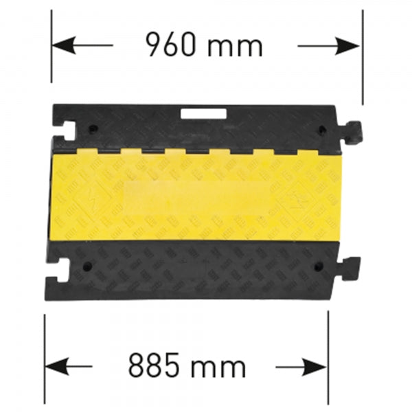 TRAFFIC-LINE Cable/Hose Protection Ramps – Large | Heavy-Duty Multi-Channel Protector