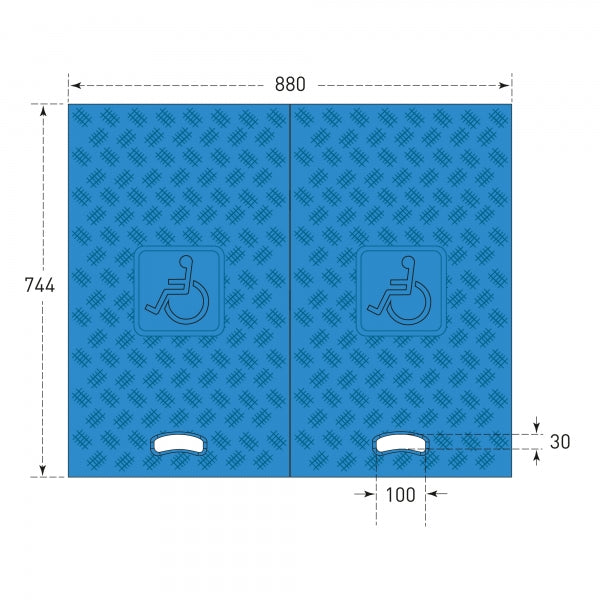 TRAFFIC-LINE Blue Wheelchair Access Ramps | For 3-Channel Cable Protectors