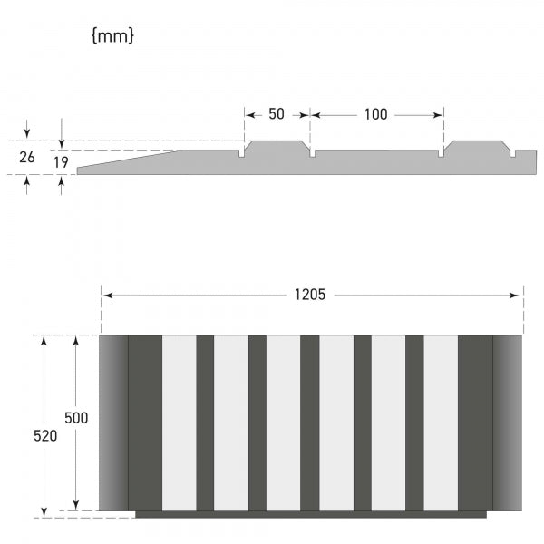 TOPSTOP Bike Speed Reduction Ramp | Safe Cyclist Traffic Calming System | 520 x 26mm - Length 1205mm