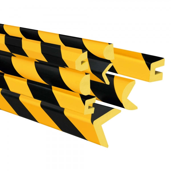TRAFFIC-LINE Edge Protection - SEMI-CIRCULAR 40/40 - Self-Adhesive - 1,000mm Long - Yellow/Black