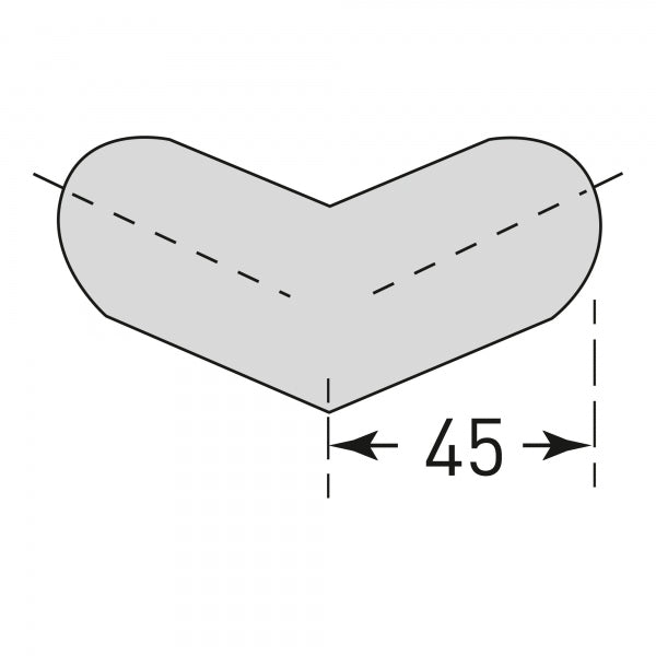 TRAFFIC-LINE External Corner Protection - SEMI-CIRCULAR - Self-Adhesive - Black