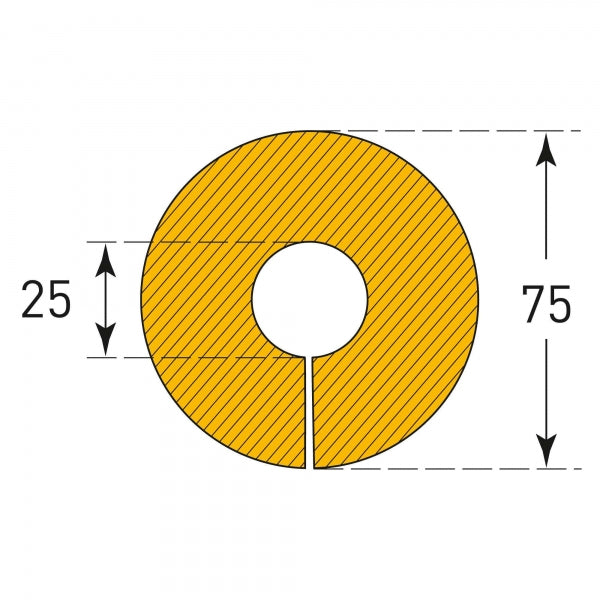 TRAFFIC-LINE Foam Pipe Protection Tube - 1000mm Long -  Yellow/Black