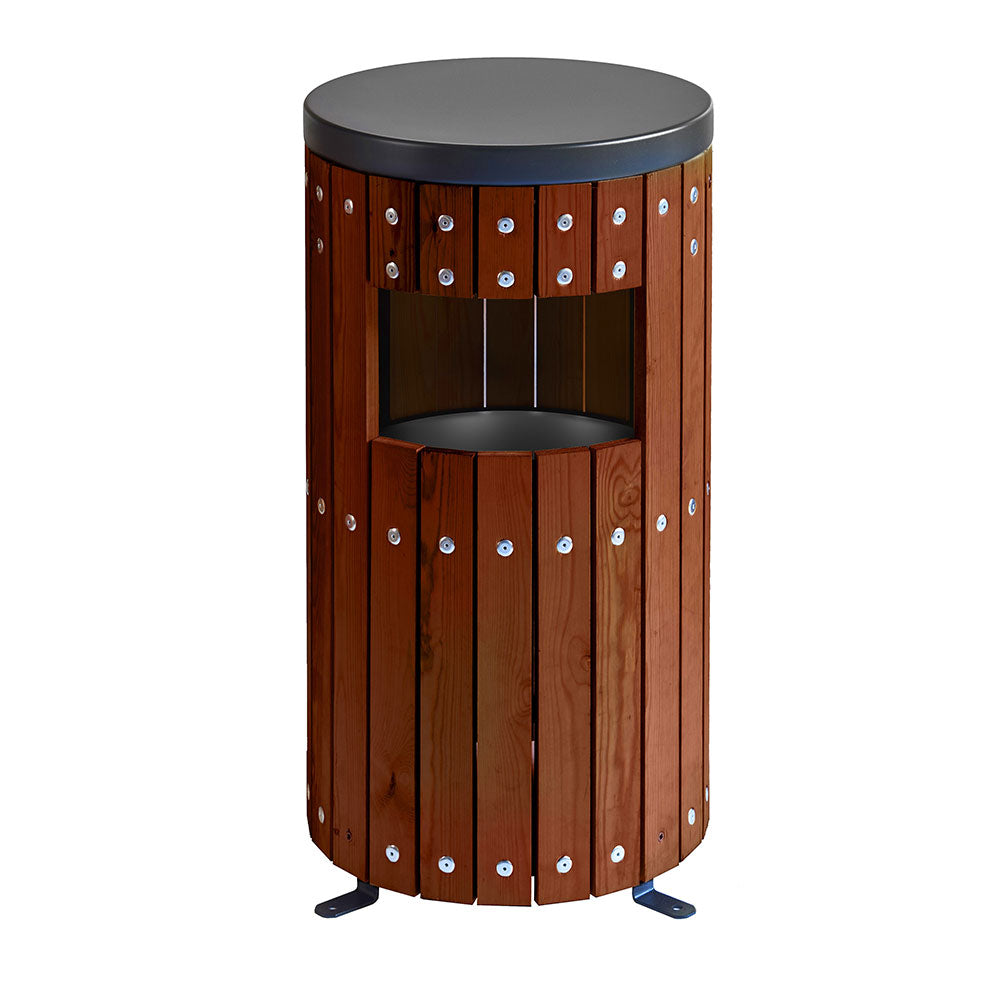 GPC Industries 33 Litre Round Wood Effect Bin - IndustraCare