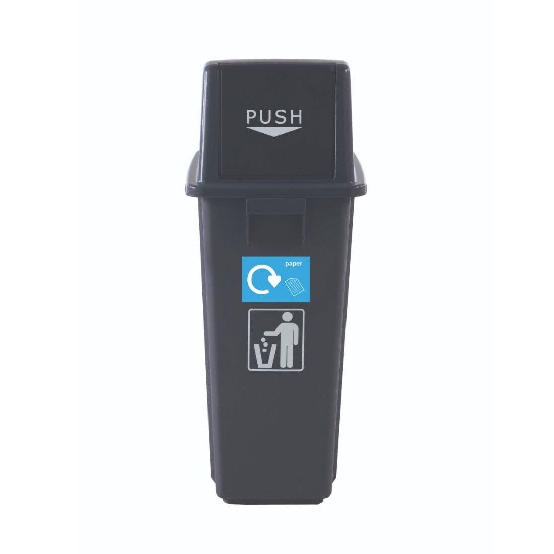GPC Industries Set of 3 60 Litre Recycling Bins with Pack of 5 Stickers - IndustraCare