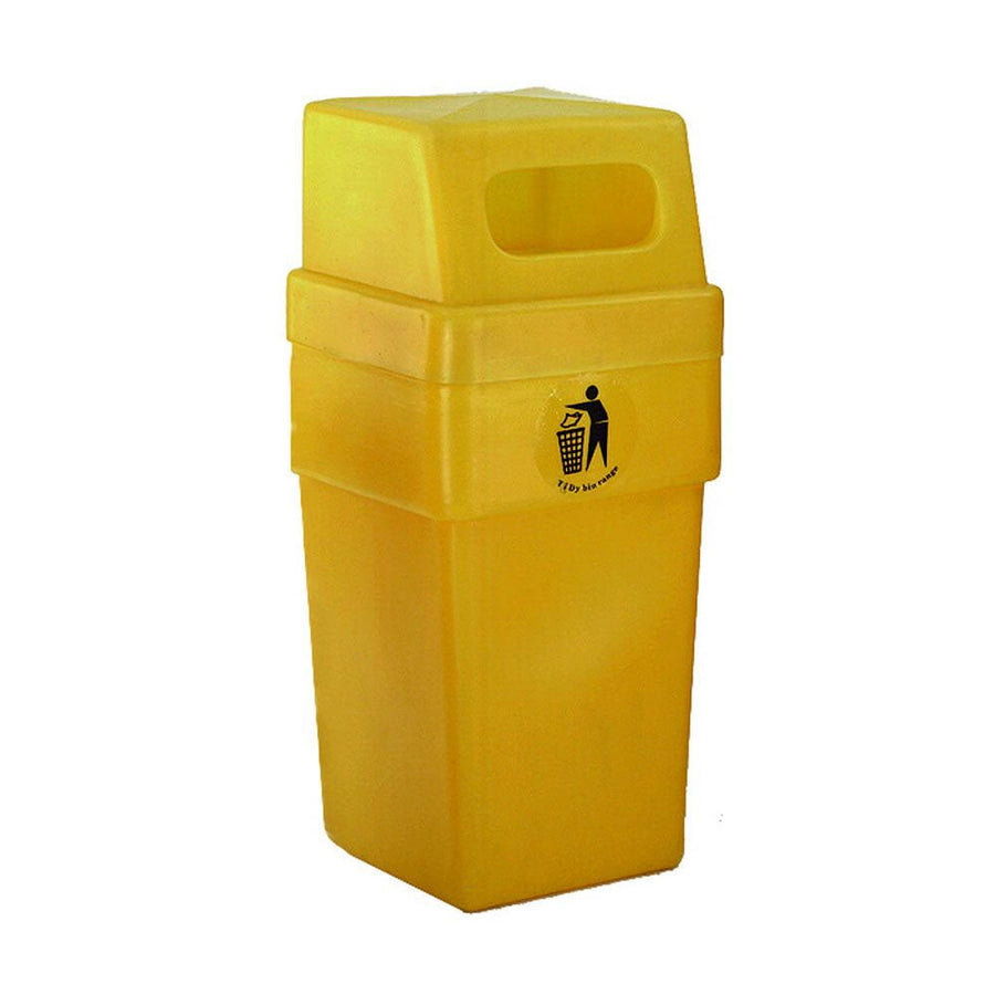 GPC Industries Closed Top Yellow Square Litter Bin - 114 Litres - IndustraCare