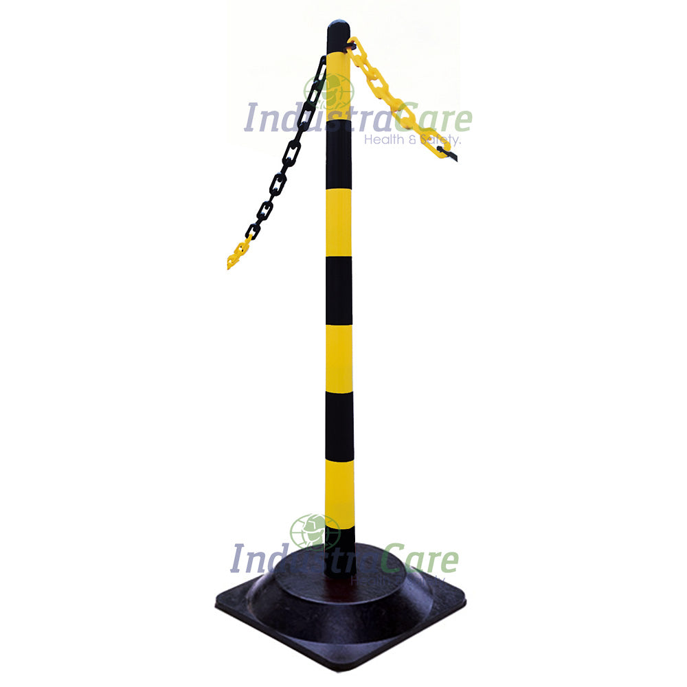 Guarda Chain Post Set - Hard Rubber Square Bases - IndustraCare