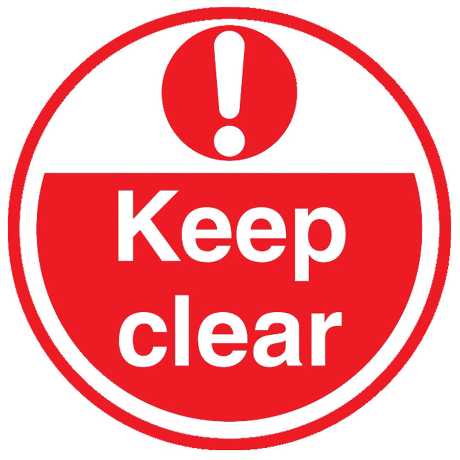 PROline Floor Sign: Keep Clear (Red/White) - IndustraCare