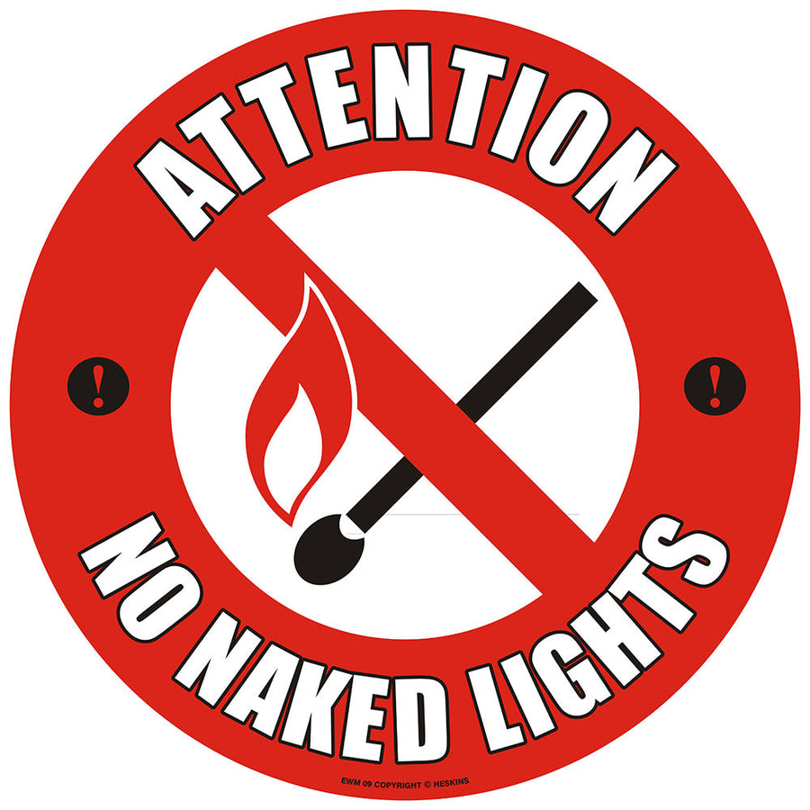 PROline Floor Sign: Attention No Naked Lights - IndustraCare